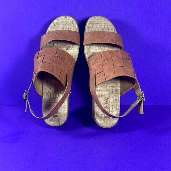 Korks Fraya Orange Cinnamon Nubuck Wedge Clog Sandals Women's Shoe Size 10-NEW - Picture 5 of 9